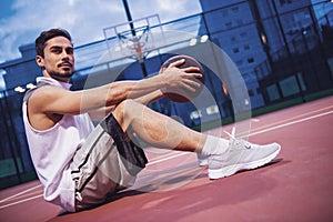 Handsome basketball player