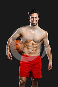 Handsome basketball player