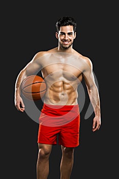 Handsome basketball player