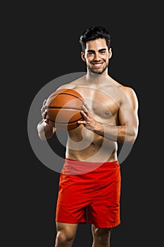 Handsome basketball player