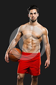 Handsome basketball player