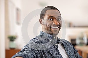 Handsome black mature man looking at camera