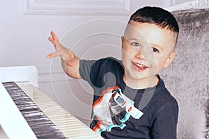 Boy playing the piano