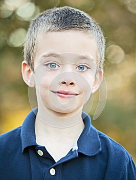 Handsome boy portrait outside