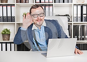 Handsome business man overhear in office