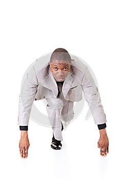 Handsome businessman ready to start.