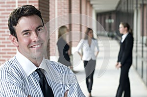 Handsome businessman smiling