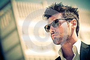 Handsome businessman with sunglasses