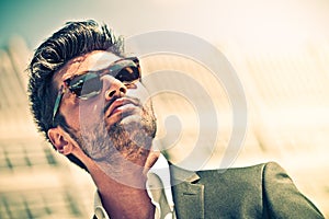 Handsome businessman with sunglasses