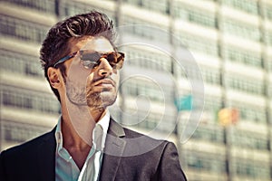 Handsome businessman with sunglasses