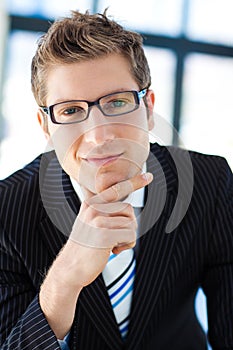 Handsome businessman wearing glasses