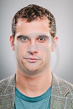 Handsome Caucasian Man Portrait with Blank Expression