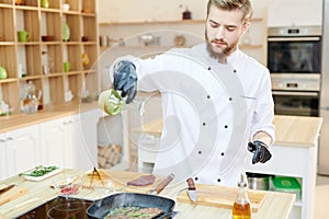 Handsome Chef Cooking