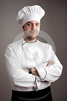 Handsome chef posing