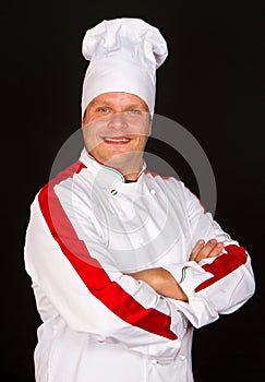 Handsome chef posing