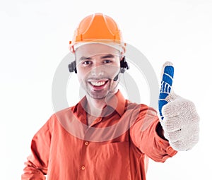 Handsome construction worker