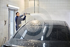 handsome devoted professional worker in uniform