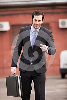 Handsome and expresive businessman
