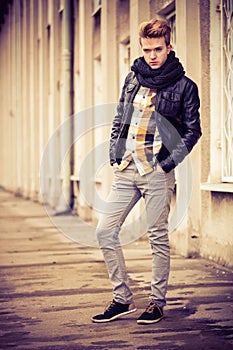 Handsome fashionable man outdoor