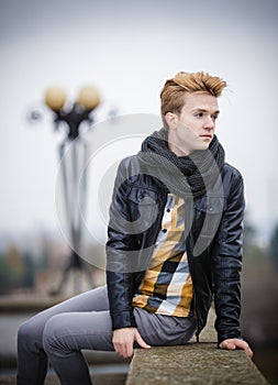 Handsome fashionable man outdoor