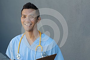 Handsome Filipino healthcare professional smiling