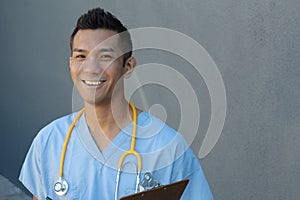 Handsome Filipino healthcare professional smiling photo