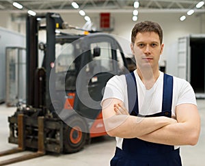 Handsome forklift operator.