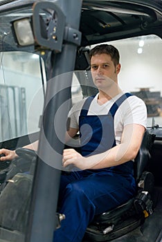 Handsome forklift operator.