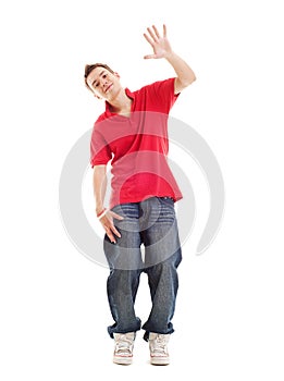 Handsome friendly guy greeting