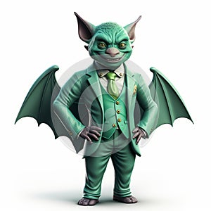 Handsome Green Bat In Fantasy Suit: Tiago Hoisel\'s Incisioni Series photo