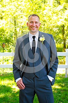 Handsome Groom Portrait on Wedding Day