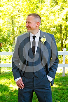 Handsome Groom Portrait on Wedding Day