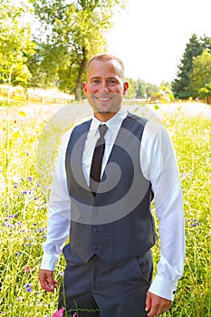 Handsome Groom Portrait on Wedding Day