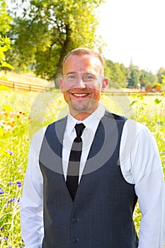 Handsome Groom Portrait on Wedding Day