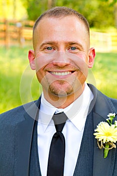 Handsome Groom Portrait on Wedding Day