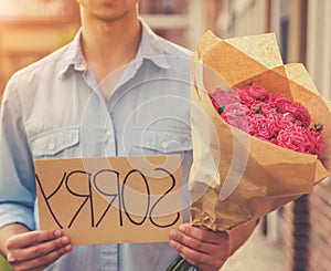 Handsome Guy Asks Forgiveness from His Girlfriend.