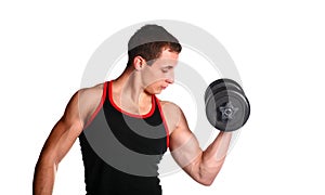 Handsome guy in black-and-red undershirt