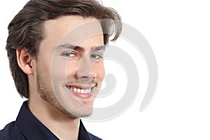 Handsome happy man with a perfect white smile isolated