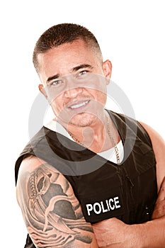 Handsome Hispanic Cop