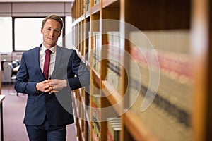 Handsome lawyer in the law library