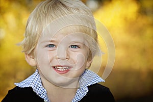 Handsome little blond boy portrait