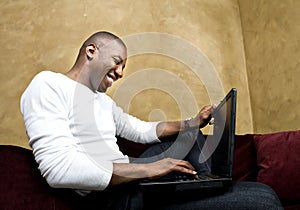Handsome Male with laptop