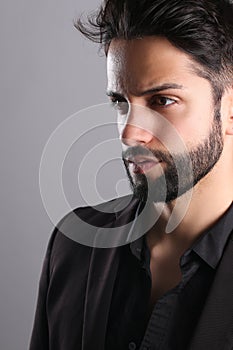 Handsome male with a low fade haircut