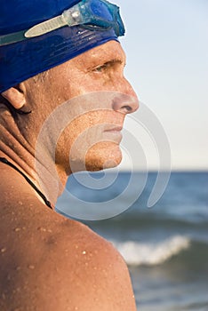 Handsome male swimmer.