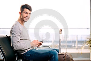 Handsome man in the airport