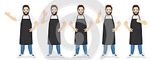 Handsome man in apron photo