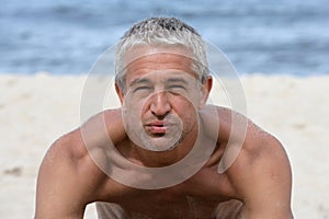 Handsome man on the beach