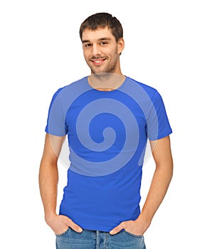 Handsome man in blue shirt