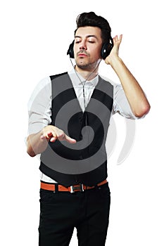 Handsome man with headphones