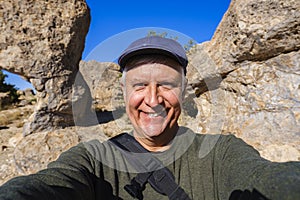 Handsome man outdoor selfie